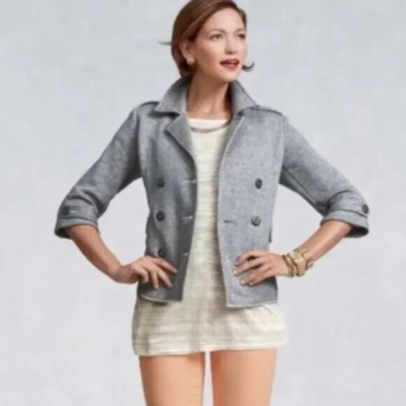 CAbi Women's Shrunken Peacoat Heather Gray Size M - Picture 1 of 8